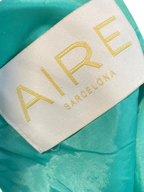 Vestido De Fiesta Aire Barcelona Midi Plisado Verde - Talla M