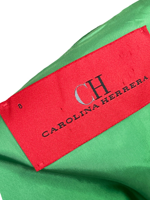 Conjunto Carolina Herrera Encaje Texturizado Verde - Talla 8