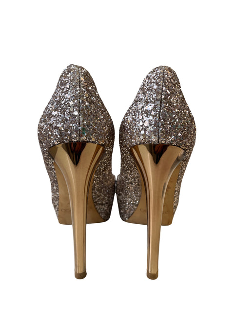 Tacón Jimmy Choo Tacón alto Brillo Dorado - Talla 38.5