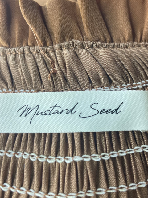 Vestido Mustard Seed Ruchas Manga larga Marrón - Talla S
