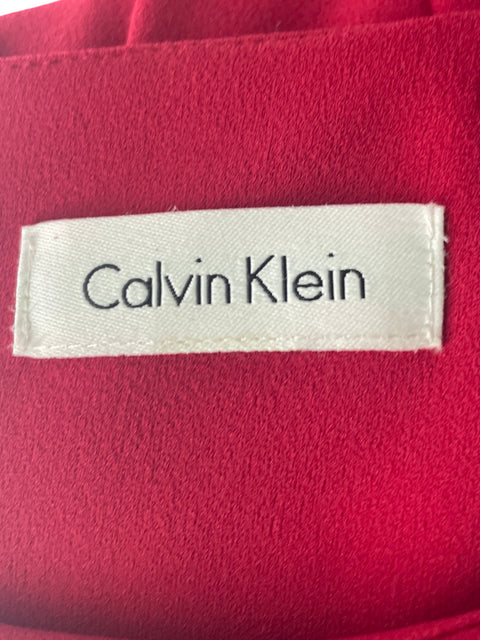 Vestido Calvin Klein Manga larga Plisado Rojo - Talla S