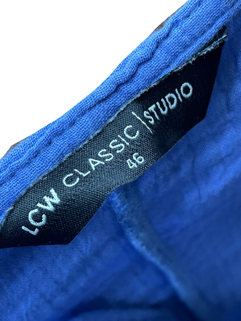 Conjunto Lcm Classic Studio de Algodón Manga corta Texturizado Azul - Talla 46