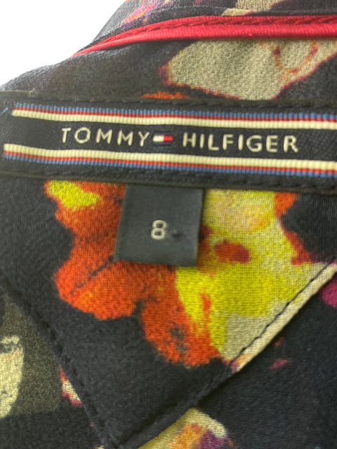 Camisa Tommy Hilfiger Transparente Estampado Negro - Talla 8