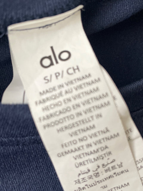 Top Alo Cuello redondo Manga corta Azul - Talla S