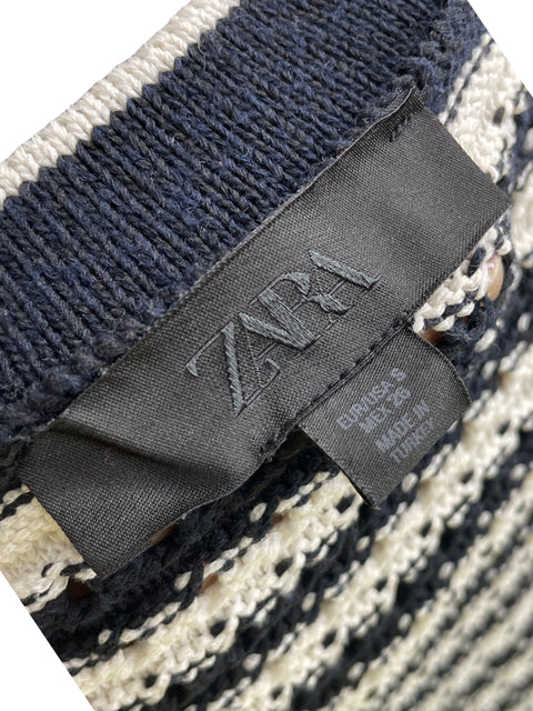 Chaleco Zara Cuello redondo Sin mangas Azul - Talla S