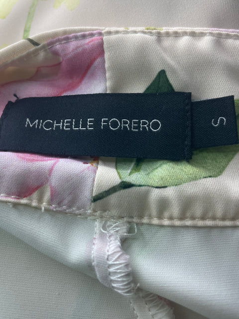 Pantalón Michelle Forero Estampado Floral Rosado - Talla S
