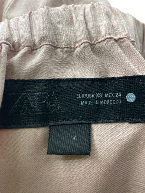 Pantalón Zara Bombacho Liso Rosado - Talla XS