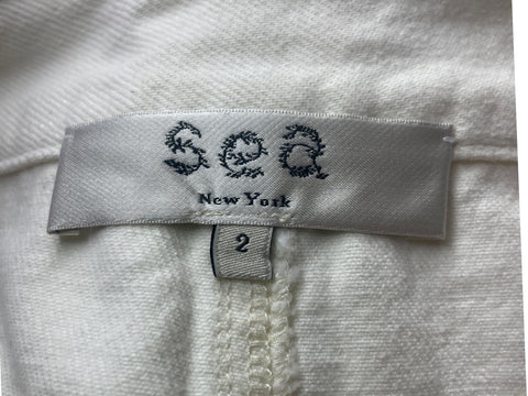Pantalón Sea de Algodón Capri Plisado Blanco - Talla 2