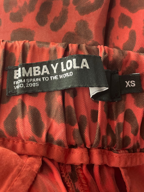 Pantalón Bimba Y Lola Animal print Bolsillo Naranja - Talla XS