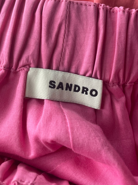 Short Sandro de Algodón Pedreria Elastico Rosado - Talla 34