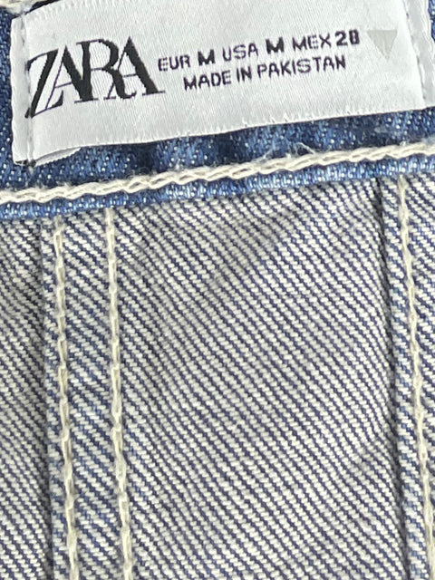 Blusa Zara Denim Strapless Azul - Talla M