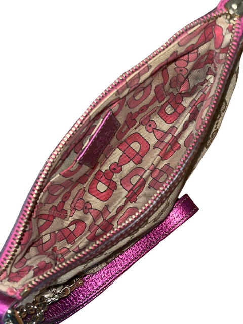 Cartera Gucci Gg Canvas Trim Wristlet Mini Rosado - Talla U