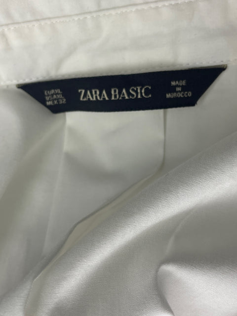 Blusa Zara Liso Recto Blanco - Talla XL