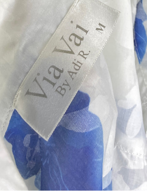 Vestido Via Vai Midi Floral Azul - Talla M