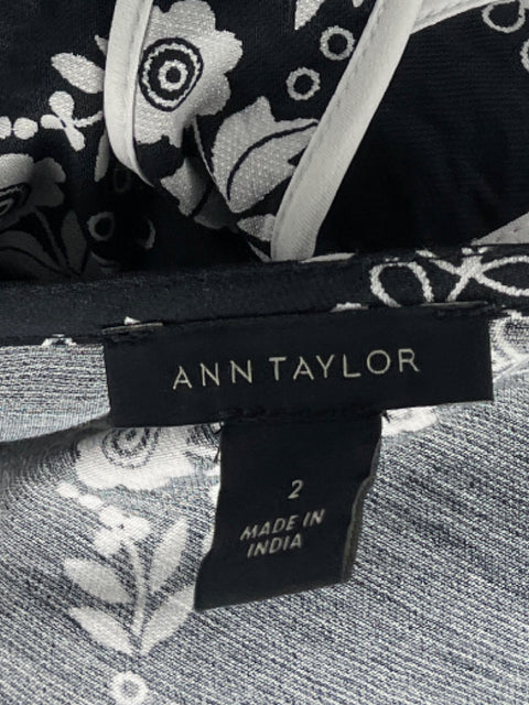 Vestido Ann Taylor Maxi Floral Negro - Talla 2