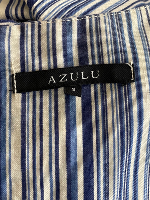 Vestido Azulu Rayas Cinturón Azul - Talla S