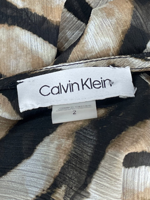 Vestido Calvin Klein Crossbosy Animal print Marrón - Talla 2