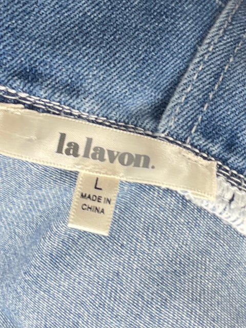 Vestido Lalavon Denim Acampanado Azul - Talla L