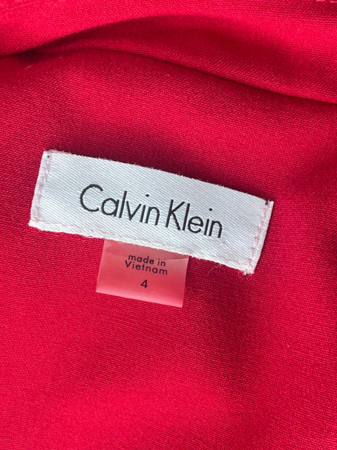 Vestido Calvin Klein Midi Ajustado Rojo - Talla 4