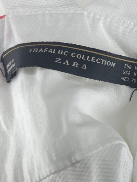 Blusa Zara Estampado Sin mangas Blanco - Talla M