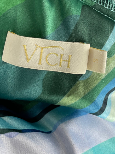 Vestido Vtch Mangas puff Back out Verde - Talla S