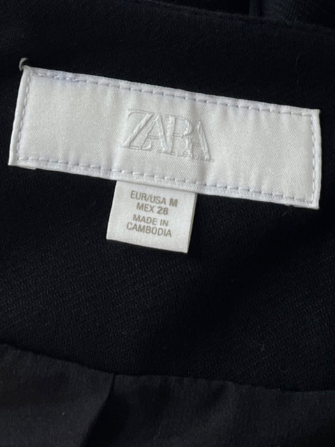 Blazer Zara Botones Escote v Negro - Talla M