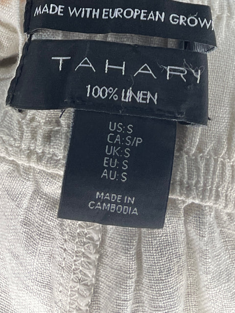 Pantalón Tahari Lino Beige - Talla S