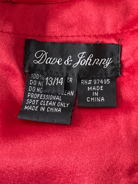 Vestido Dave & Johnny Encaje Maxi Rojo - Talla 14