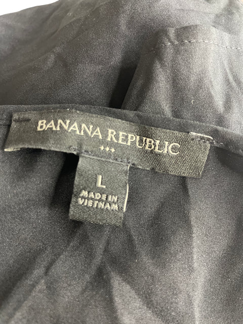 Blusa Banana Republic Plisado Fluido Negro - Talla L