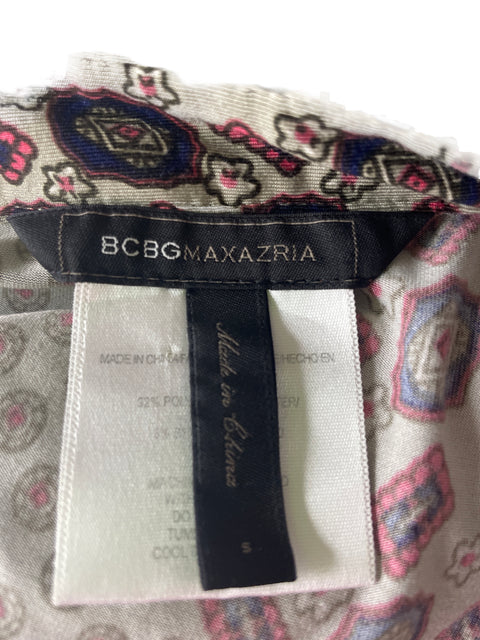 Blusa Bcbg Estampado Bolsillo Gris - Talla S