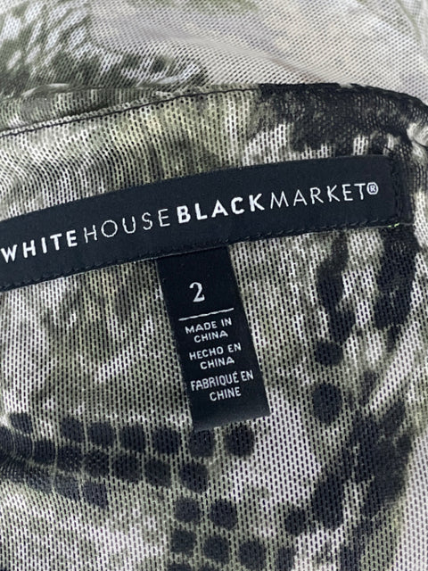 Vestido White House Black Market Long sleeve Animal print Verde - Talla 2