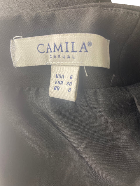 Falda Camila Midi Ajustado Negro - Talla 6