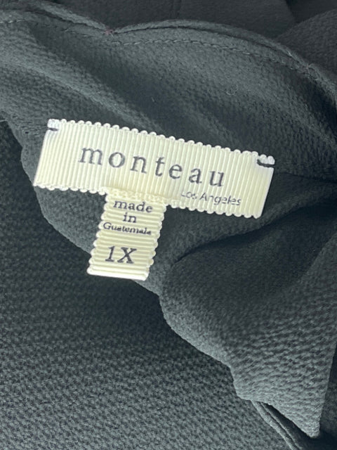 Blusa Monteau Liso Ruchas Negro - Talla XXL