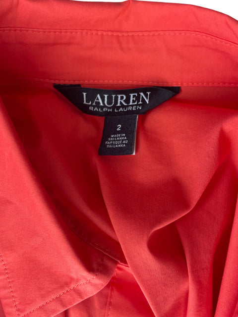 Vestido Ralph Lauren Amarrado cintura Manga corta Naranja - Talla 2