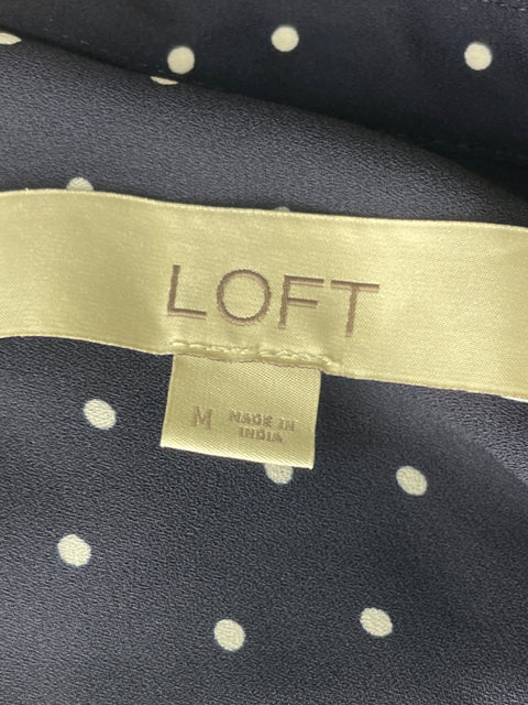 Blusa Loft Lunares Cuello redondo Azul - Talla M