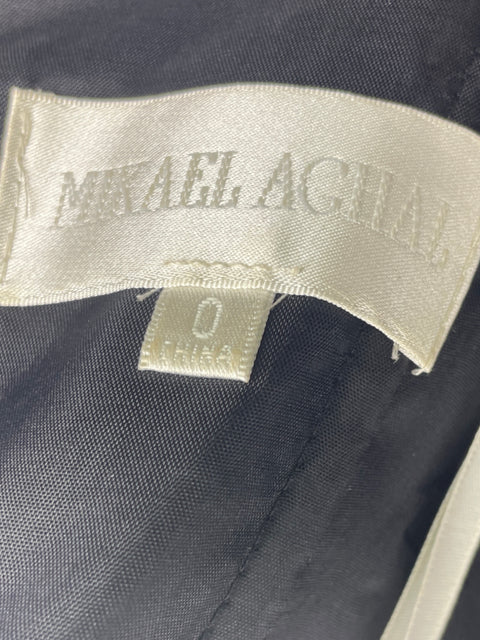 Vestido Mikael Achal Ruchas Plisado Negro - Talla 0