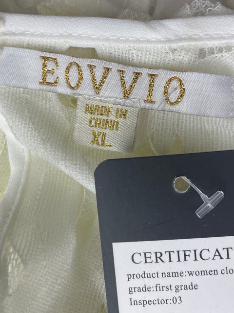 Blusa Eovvio Troquelado Malla Blanco - Talla XL