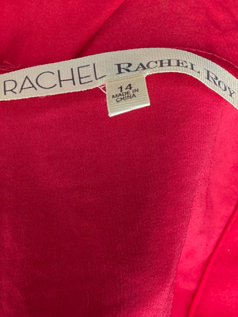 Blusa Rachel Roy Liso Lazos Rojo - Talla 14
