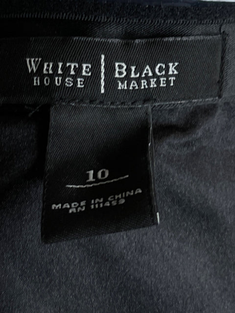 Vestido White House Black Market Strapless Drapeado Negro - Talla 10