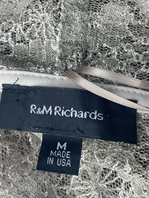 Chaqueta R&m Richards Lentejuelas Tejidos Marrón - Talla M