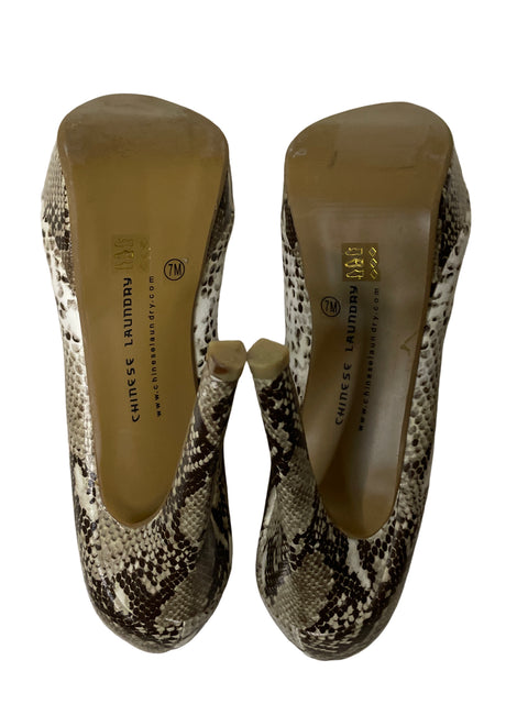 Zapato Chinese Laundry Tacón alto Punta redonda Beige - Talla 7.5