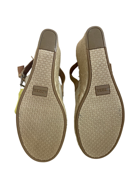Zapato Toms Plataforma Lona Beige - Talla 10