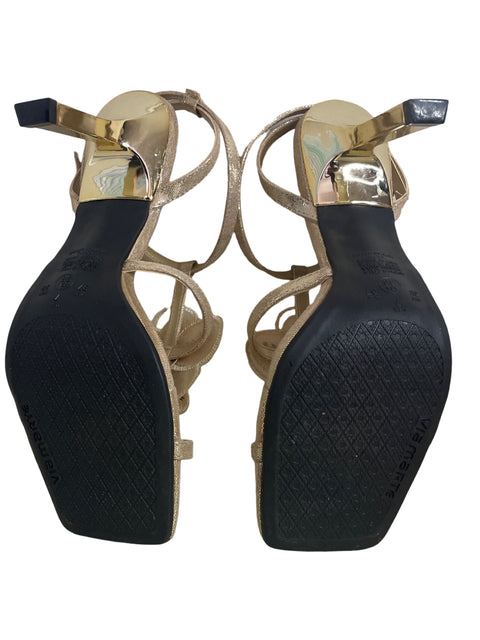 Zapato Viamarte Tacón bajo Cruzado Dorado - Talla 37
