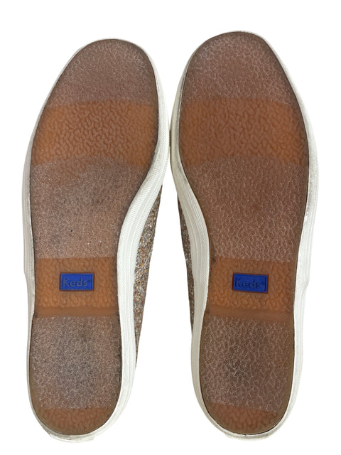 Zapatilla Softerra Keds Brillo Bajas Cordones Plateado - Talla 39