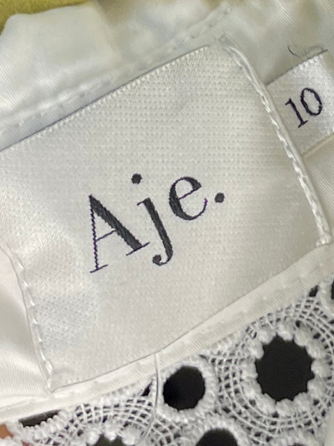 Vestido Aje Midi Encaje Blanco - Talla 10