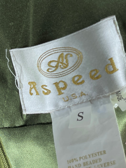 Vestido Aspeed Plisado Satinado Verde - Talla S