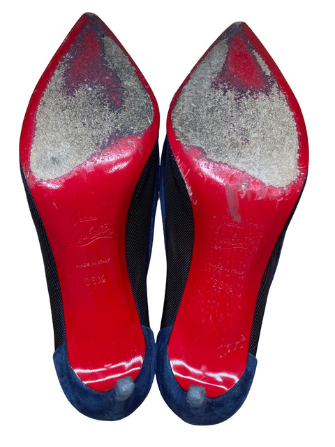 Zapato Christian Louboutin Stiletto Gamuzado Tacón alto Azul - Talla 36