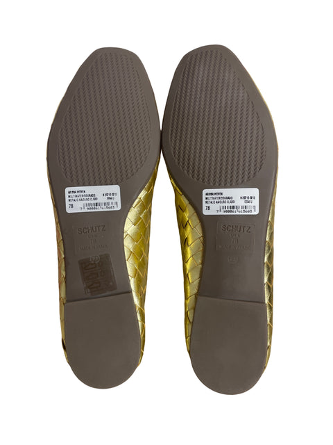 Zapato Schutz Punta cerrada Tejido Dorado - Talla 7.5