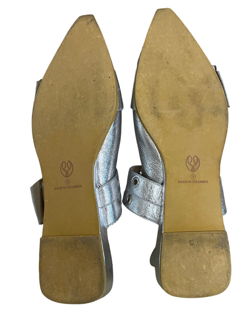 Zapato Made In Colombia Punta cerrada Tiras Plateado - Talla 9