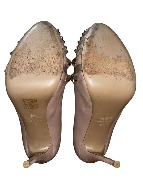 Zapato Valentino Rockstud Plataforma Rosado - Talla 37